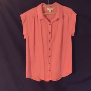 Sz S Umgee coral button front top